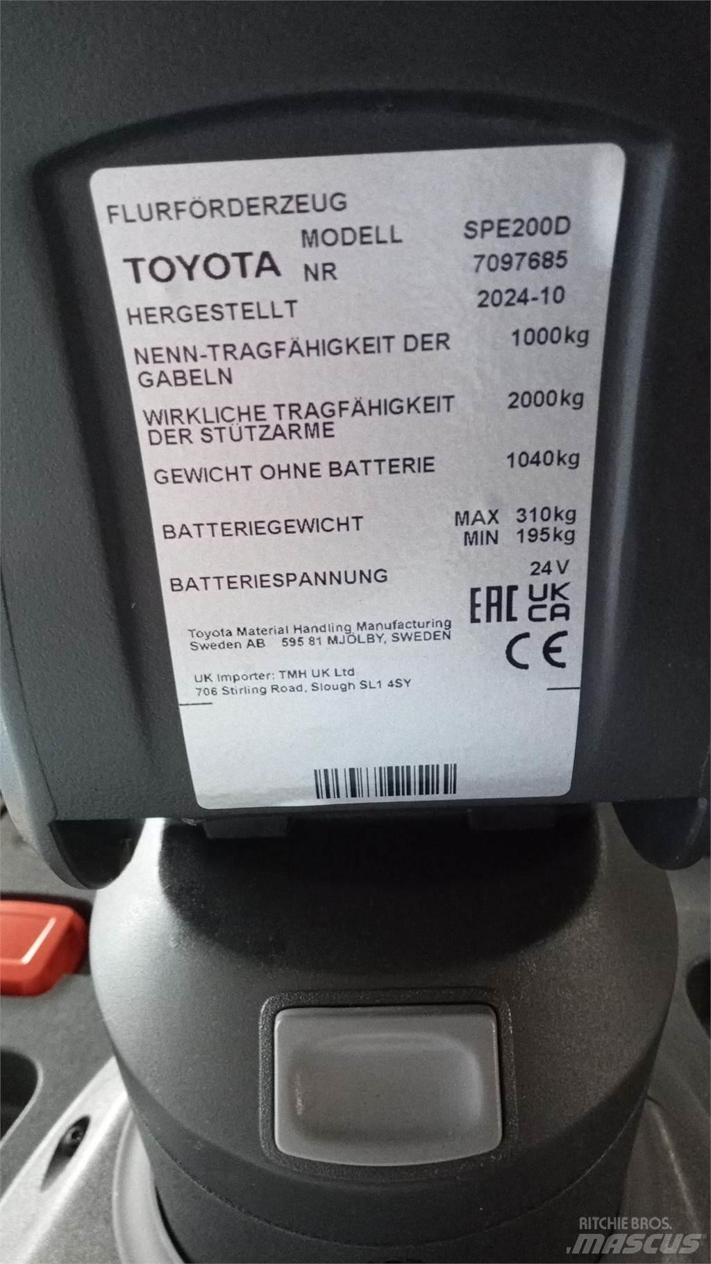 Toyota BT SPE200D Apiladores eléctricos