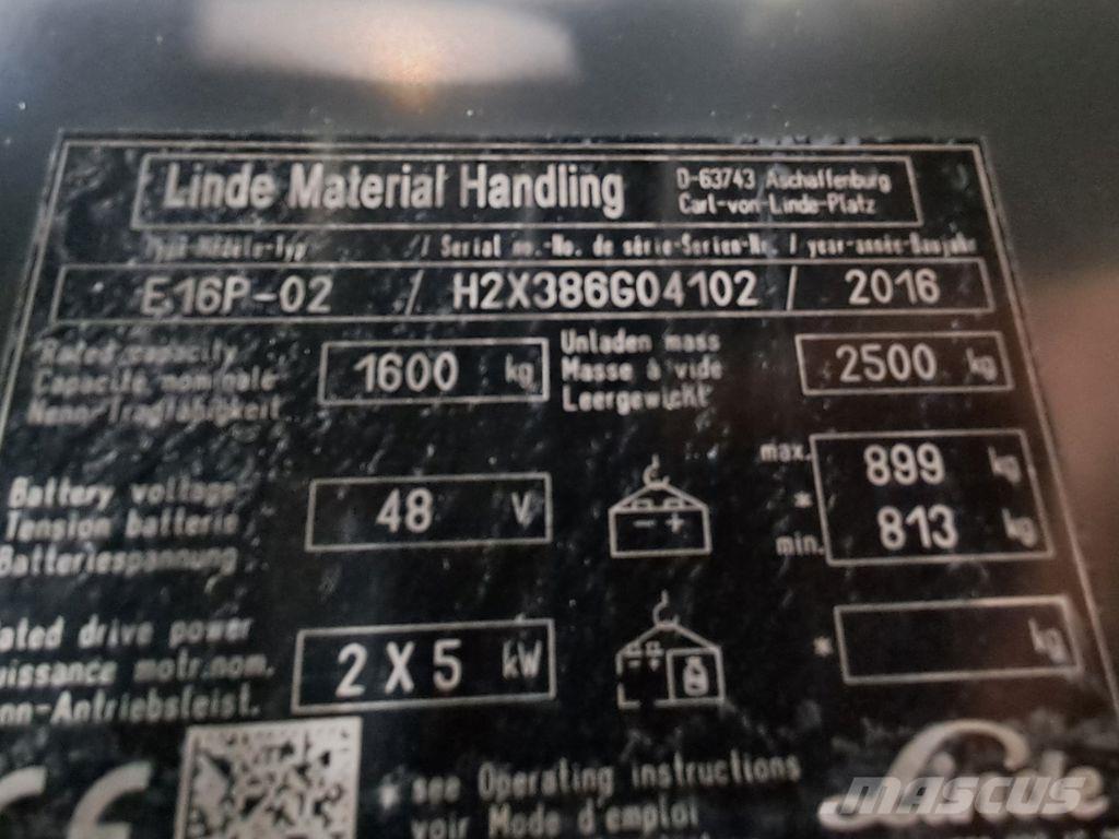 Linde E16P-02 Carretillas de horquilla eléctrica