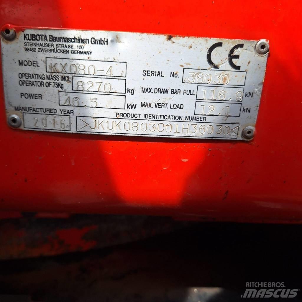 Kubota KX080-4 Excavadoras 7t - 12t