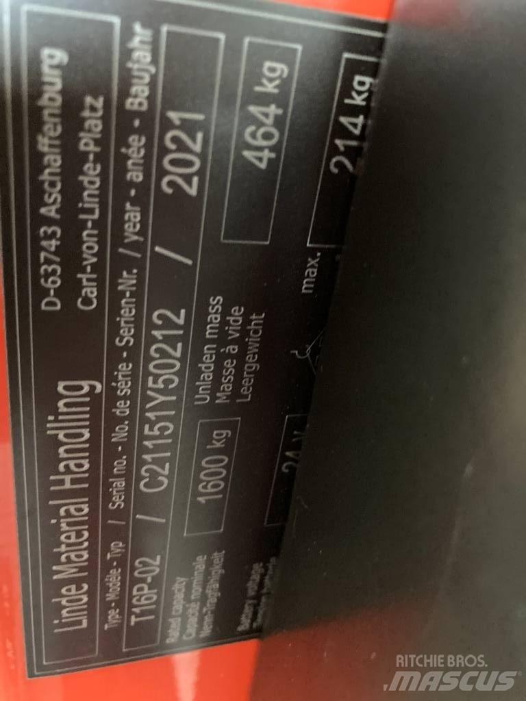 Linde T16P/1151-02 Transpaletas Eléctricas con plataforma