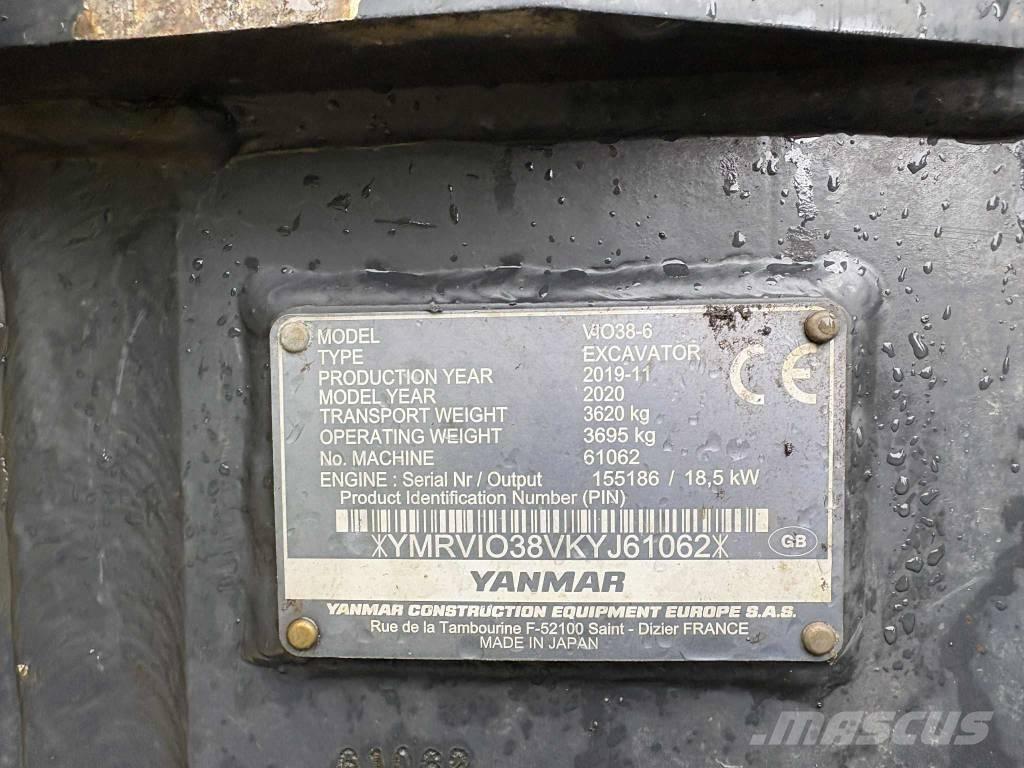 Yanmar Vio 38 Mini excavadoras < 7t