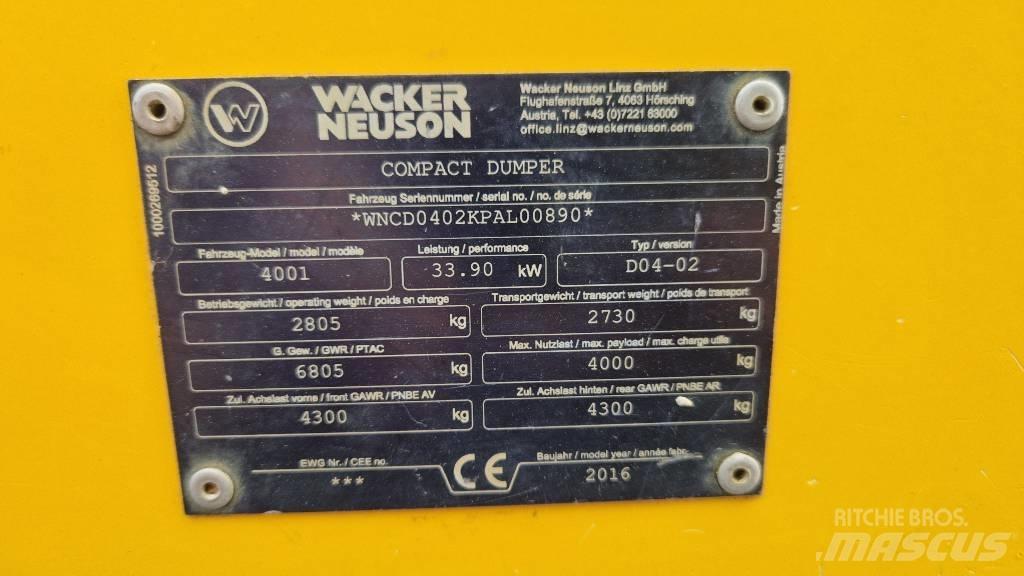Wacker Neuson 4001 Dúmpers de obra
