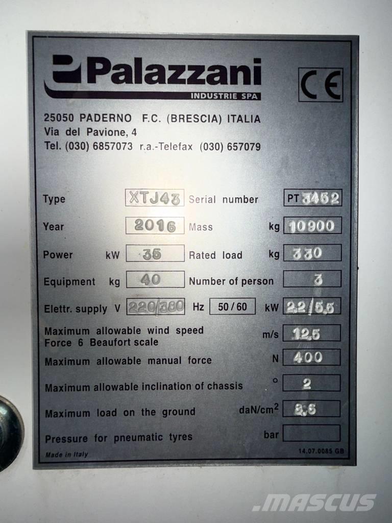 Palazzani XTJ 43 Plataformas de trabajo telescópica