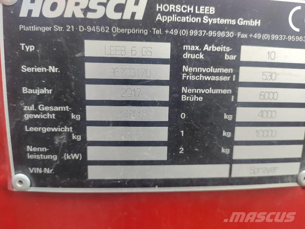 Horsch Leeb 6 GS Pulverizadores arrastrados