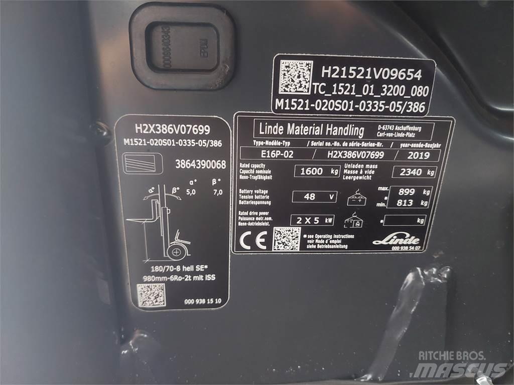 Linde E16P 02 Carretillas de horquilla eléctrica