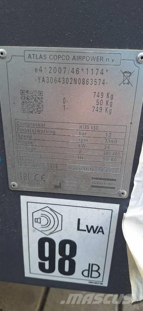 Atlas Copco H185 VSD Compresores