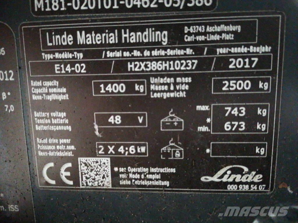 Linde E14-02 Carretillas de horquilla eléctrica