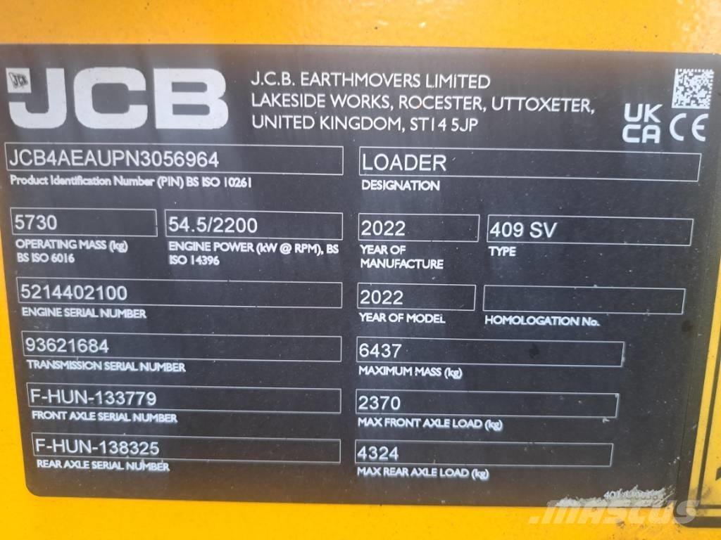 JCB 409 Cargadoras sobre ruedas