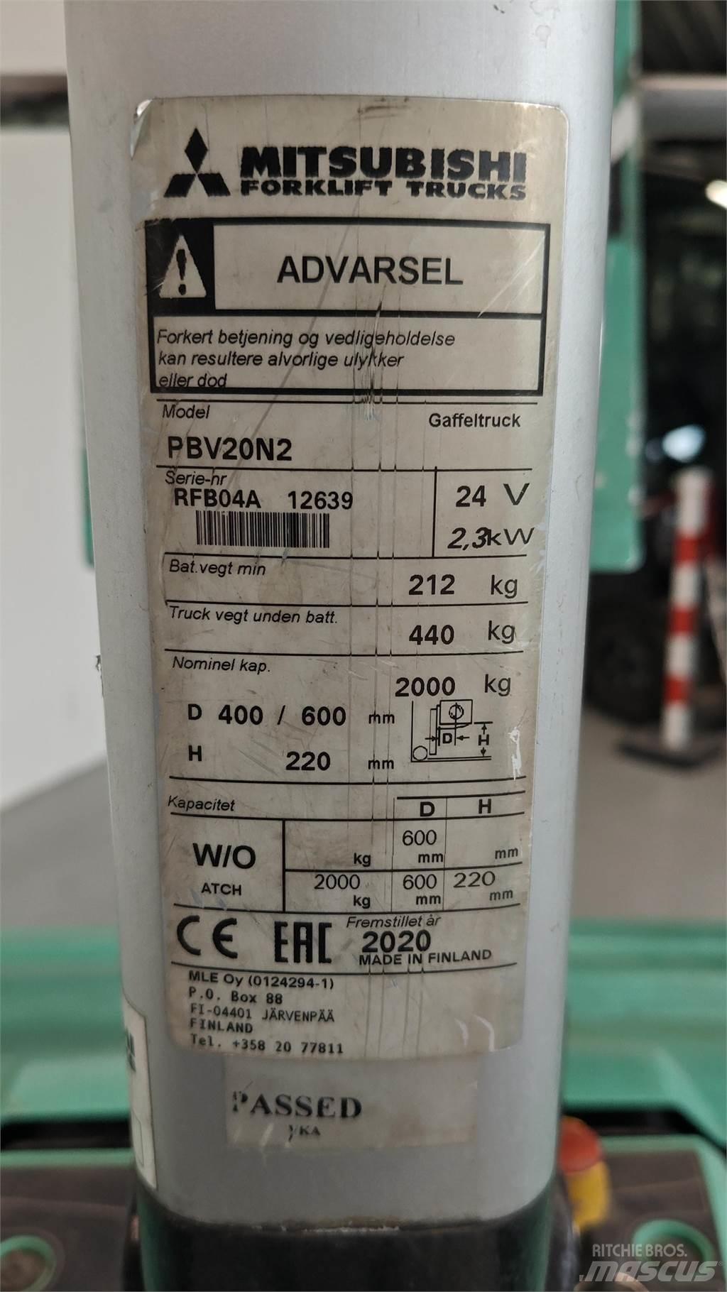 Mitsubishi PBV20N2 Otras carretillas elevadoras