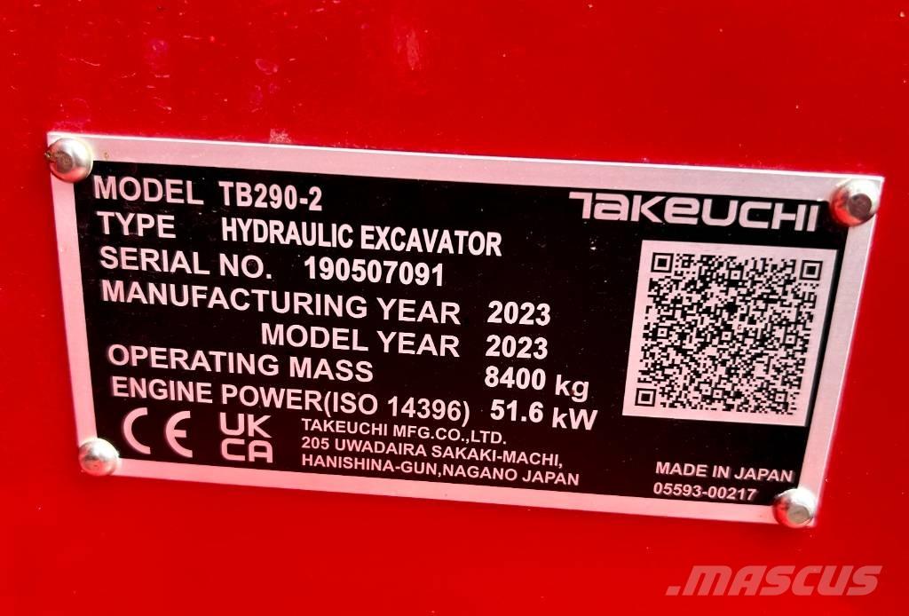 Takeuchi TB 290-2 CV Excavadoras 7t - 12t