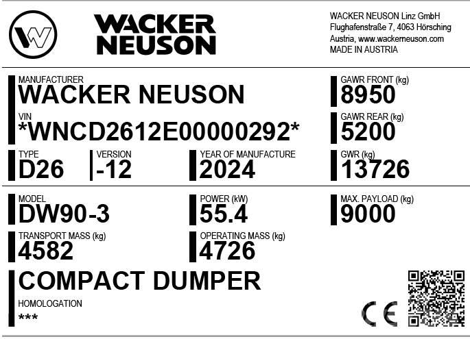 Wacker Neuson DW90-3 Dúmpers de obra