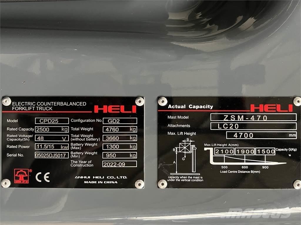 Heli CPD25 GD2 / NEU Carretillas de horquilla eléctrica