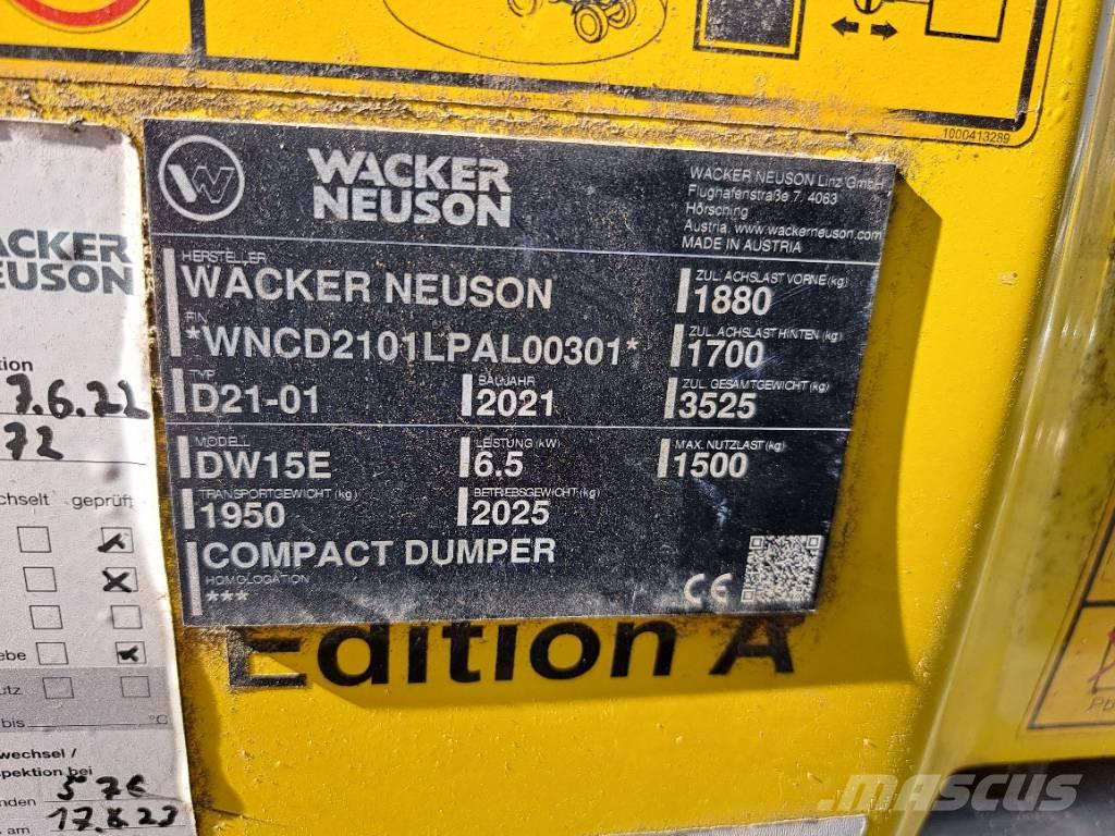 Wacker Neuson DW15e Dúmpers de obra