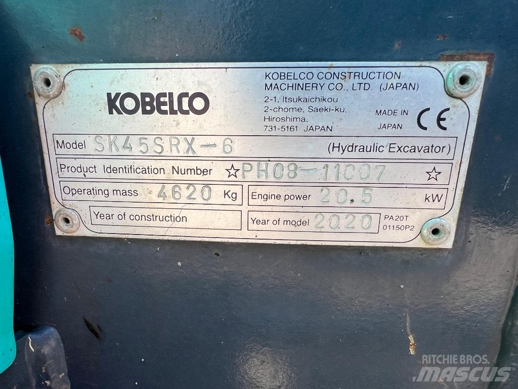 Kobelco SK 45 SRX-6 Mini excavadoras < 7t