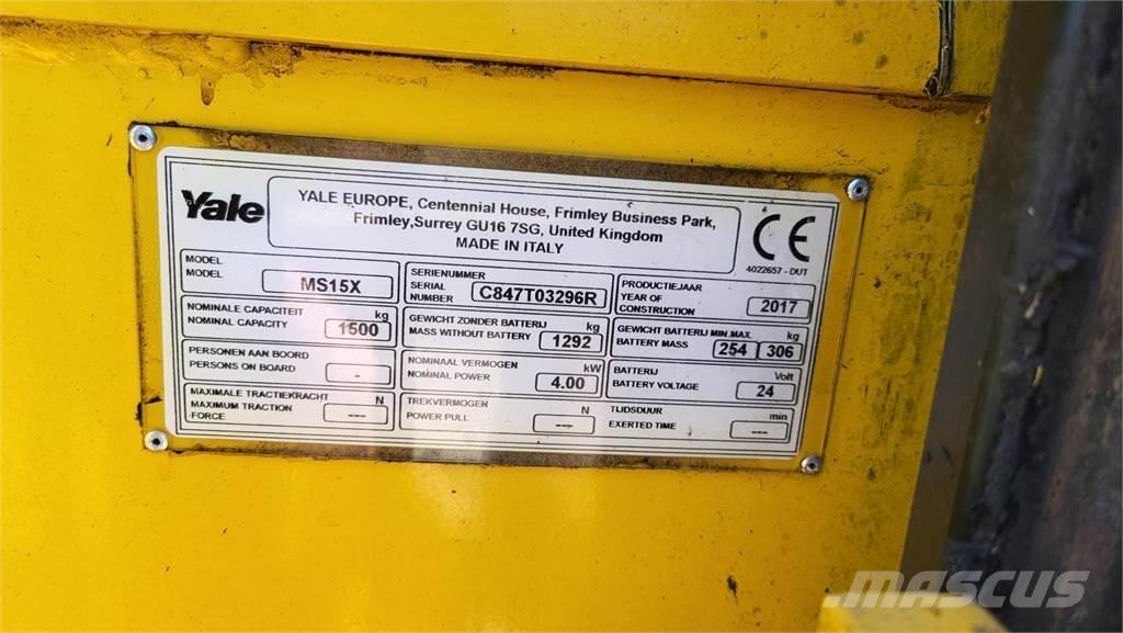 Yale MS15X 2017 Apiladores eléctricos autopropulsados