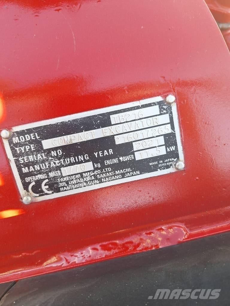 Takeuchi TB 216 Mini excavadoras < 7t