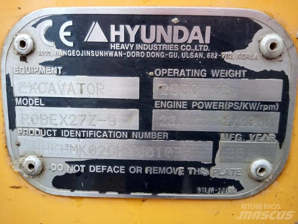 Hyundai Robex 27Z-9 Mini excavadoras < 7t