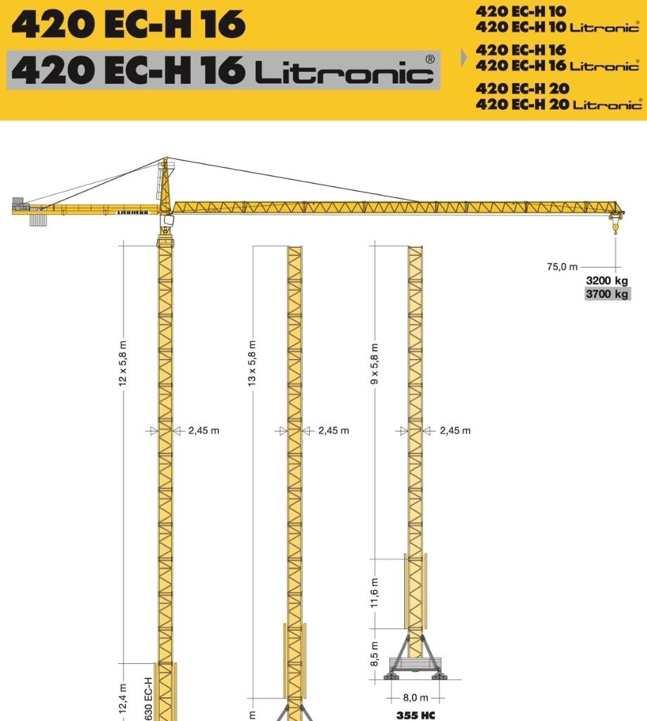 Liebherr 420 EC-H16 Grúas torre