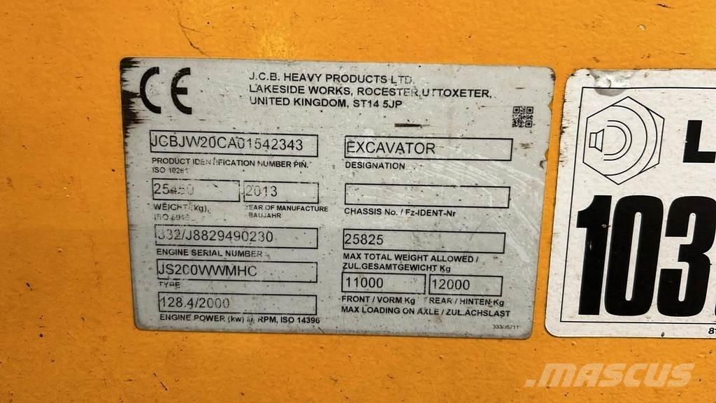 JCB JS200W Excavadoras de manutención