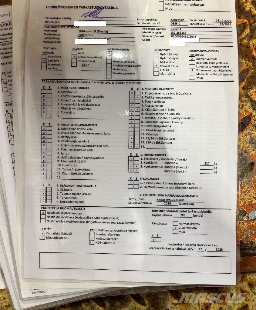 JLG 2630 ES Plataformas tijera