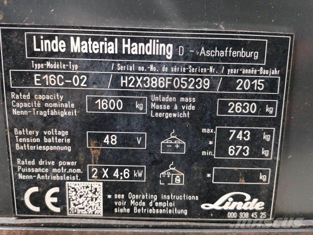 Linde E16C-02 Carretillas de horquilla eléctrica