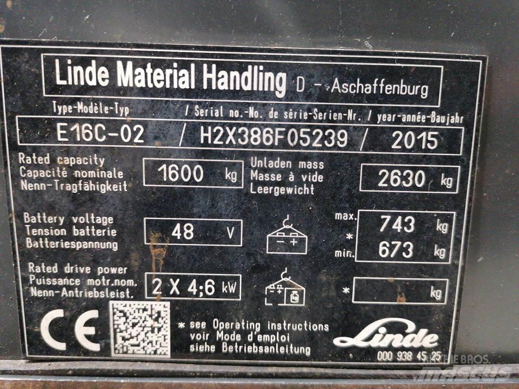 Linde E16C-02 Carretillas de horquilla eléctrica