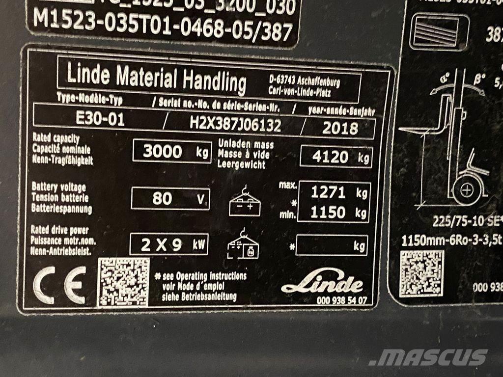 Linde E30-01 Carretillas de horquilla eléctrica