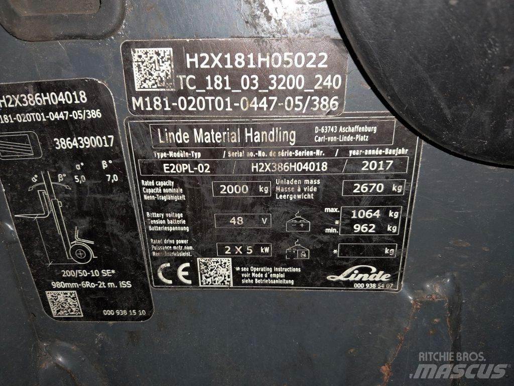 Linde E20PL-02 Carretillas de horquilla eléctrica