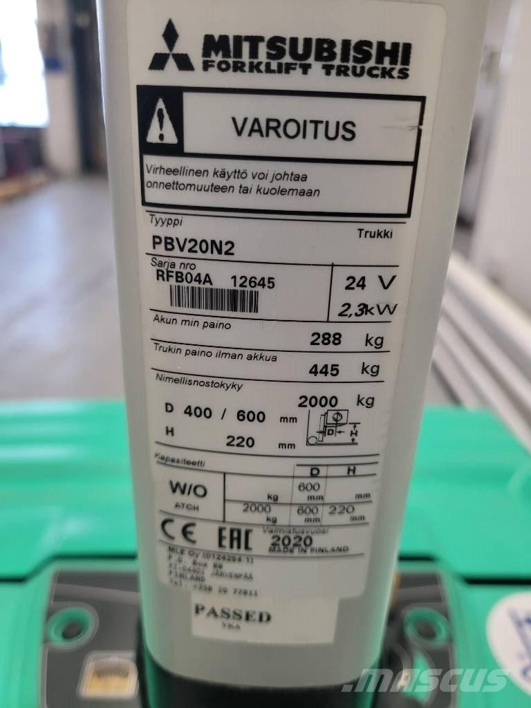 Mitsubishi PBV 20 N2 Transpaletas Eléctricas con plataforma