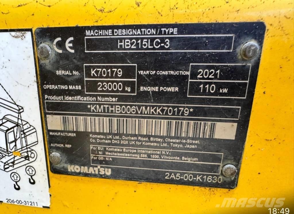 Komatsu HB 215LC-3 Excavadoras de cadenas