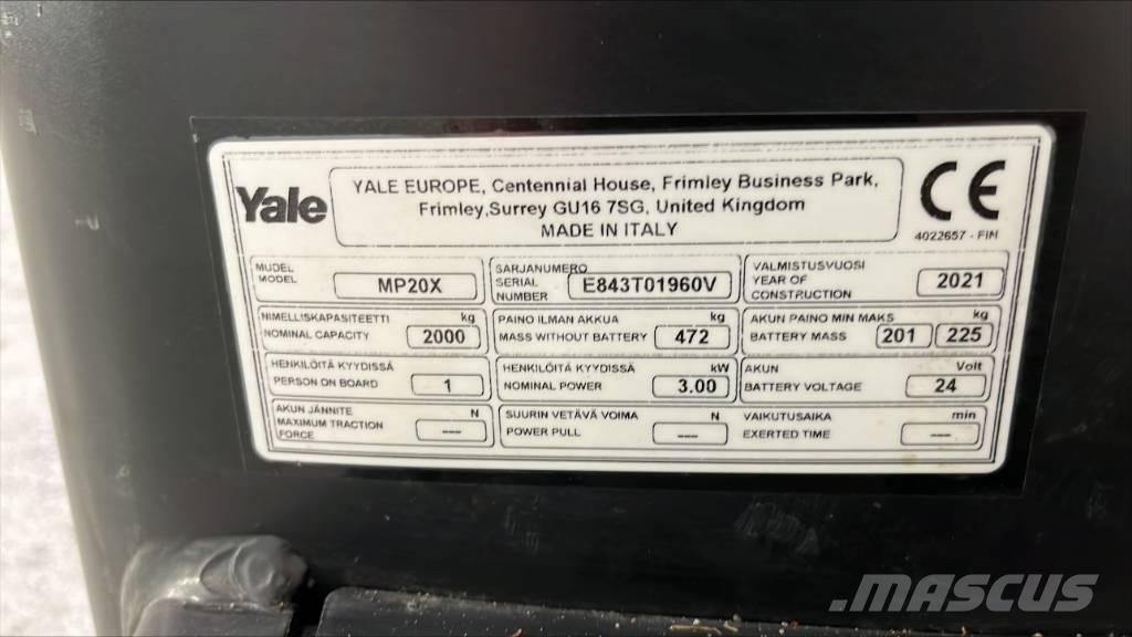 Yale MP 20 X Transpaletas Eléctricas con plataforma