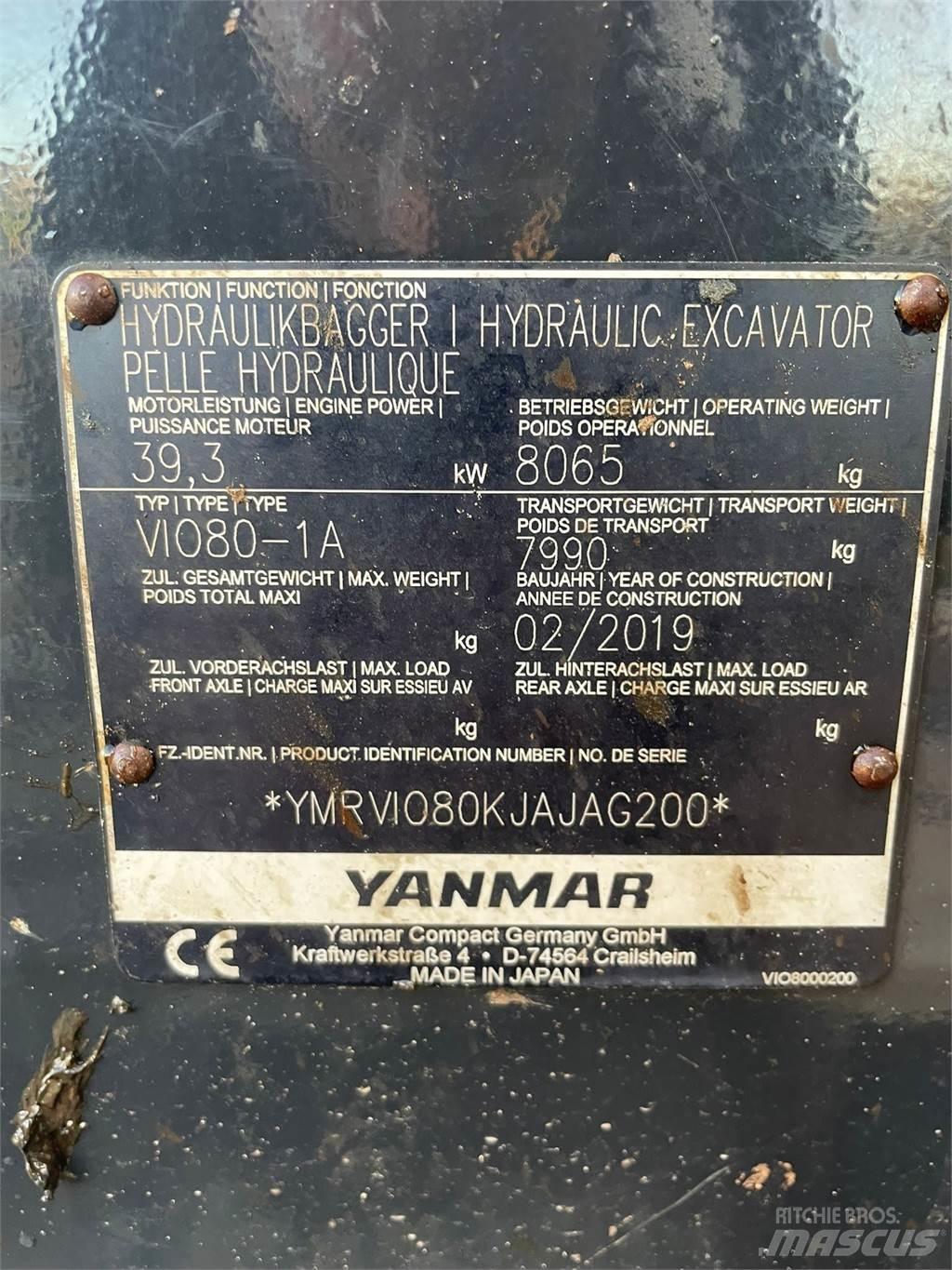 Yanmar Vio 80-1A Mini excavadoras < 7t