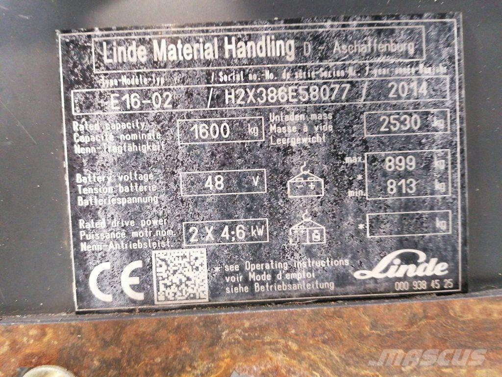 Linde E16-02 Carretillas de horquilla eléctrica
