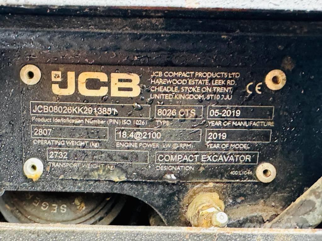 JCB 8026 CTS Mini excavadoras < 7t