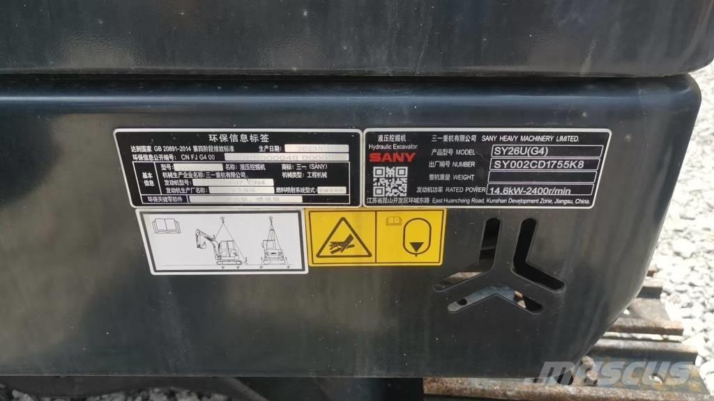 Sany SY26U Mini excavadoras < 7t
