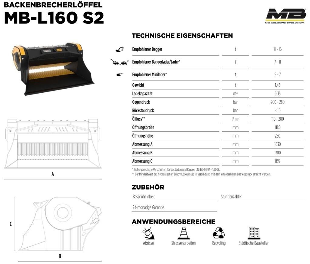 MB Crusher L 160 S2 Martillos hidráulicos