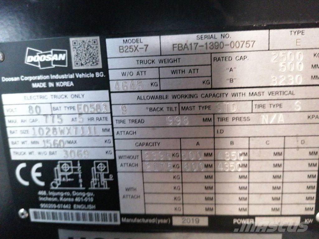Doosan B25X-7 Carretillas de horquilla eléctrica