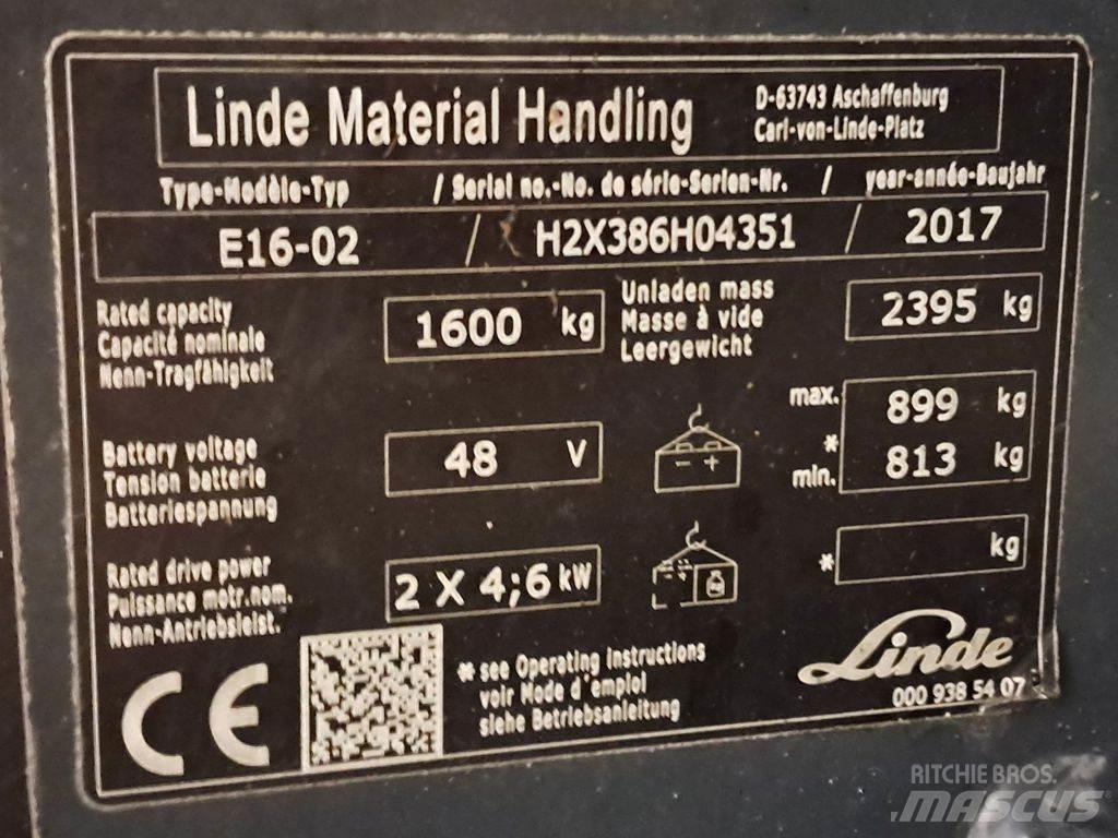 Linde E16-02 Carretillas de horquilla eléctrica