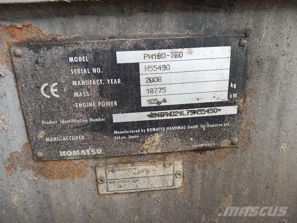 Komatsu PW 180-7EO Excavadoras de ruedas