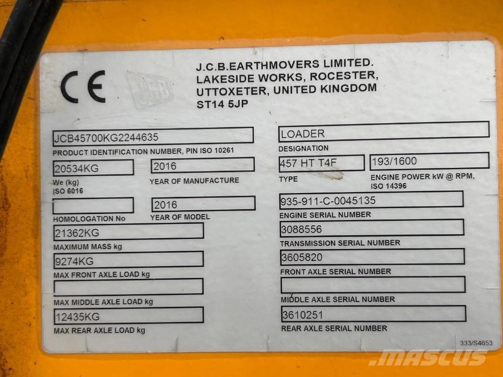 JCB 457 HT Cargadoras sobre ruedas