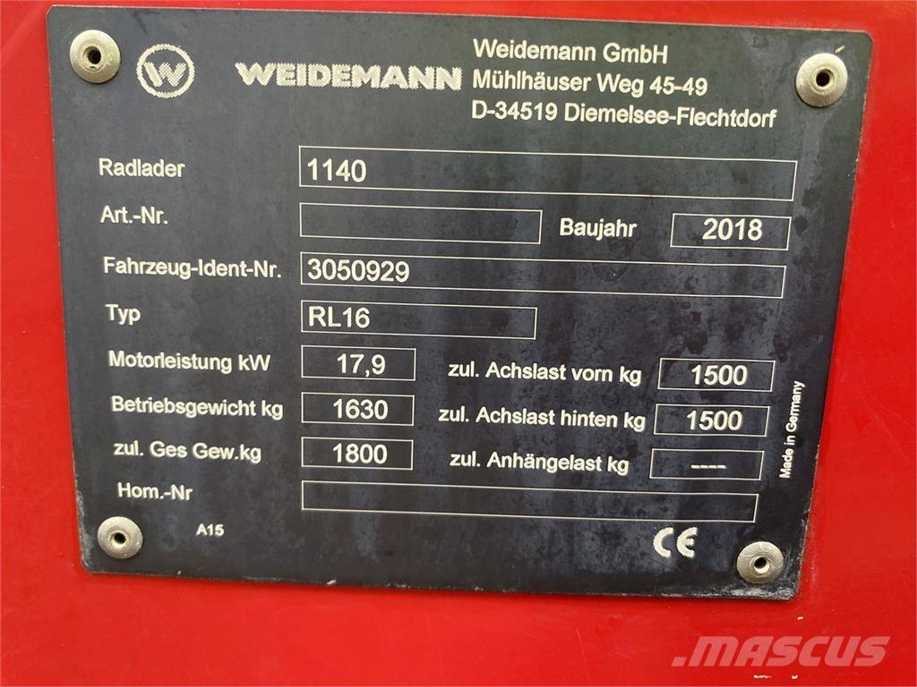 Weidemann 1140 Cargadoras multifunción