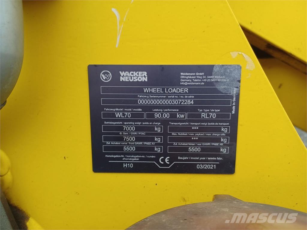 Weidemann WL70 Cargadoras sobre ruedas