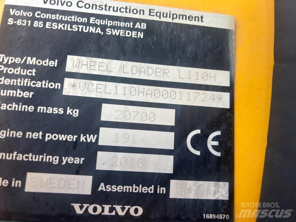 Volvo L110H L/Boom Cargadoras sobre ruedas