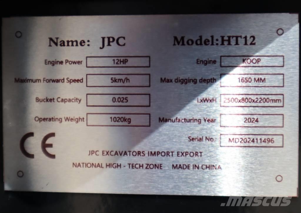 JPC HT 12 Mini excavadoras < 7t