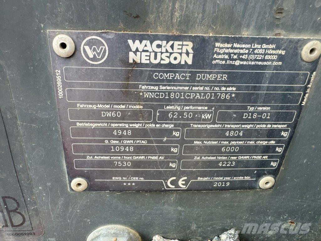 Wacker Neuson DW 60 Dúmpers de obra