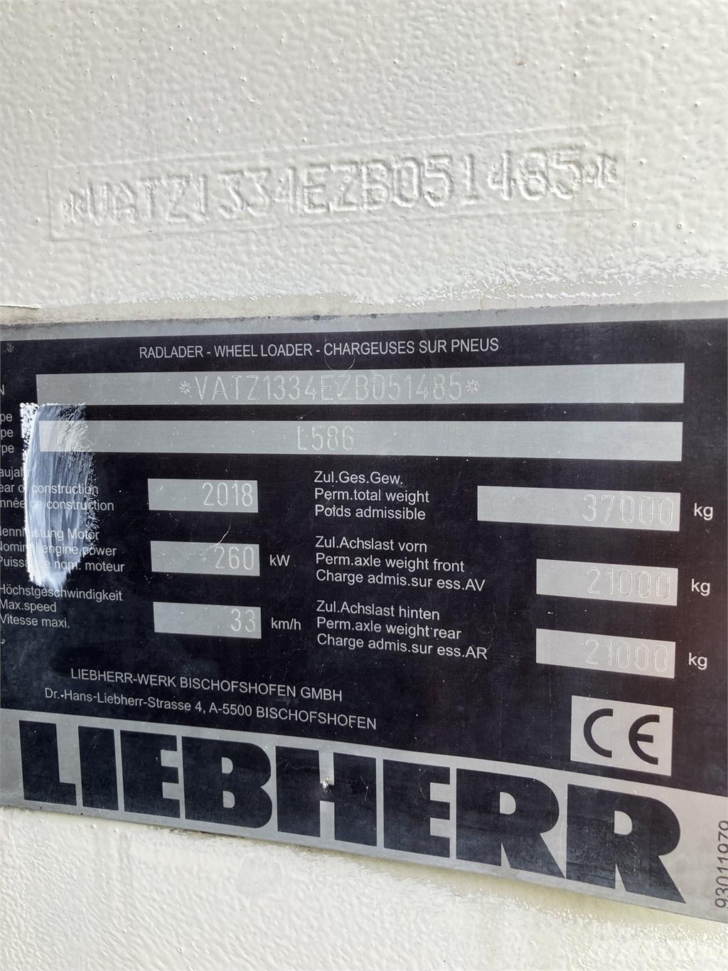 Liebherr L586 Xpower Cargadoras sobre ruedas