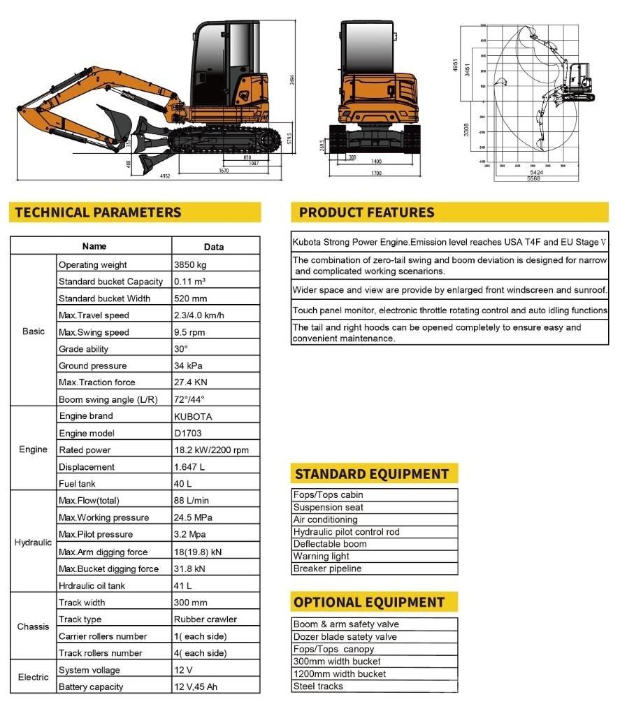 Lonking CDM6035 Mini excavadoras < 7t