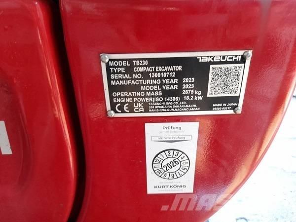 Takeuchi TB 230 Mini excavadoras < 7t
