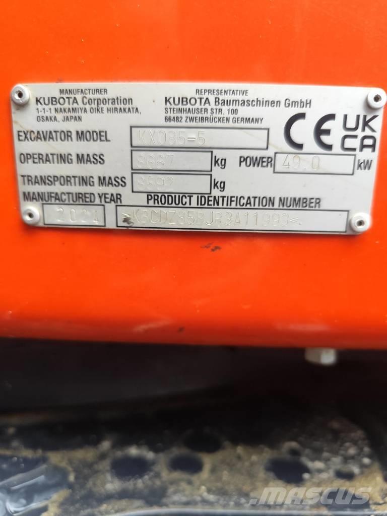Kubota KX 085-5 Excavadoras 7t - 12t