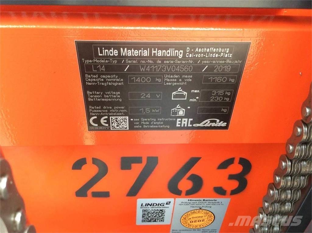 Linde L14I Apiladores eléctricos autopropulsados